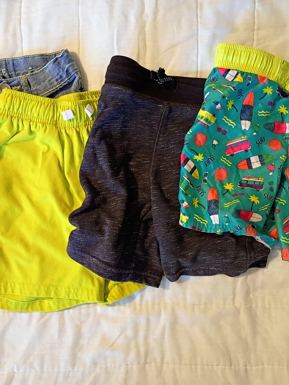 Kids Neon Yellow Pull-On Shorts - Comfortable Elastic Waist